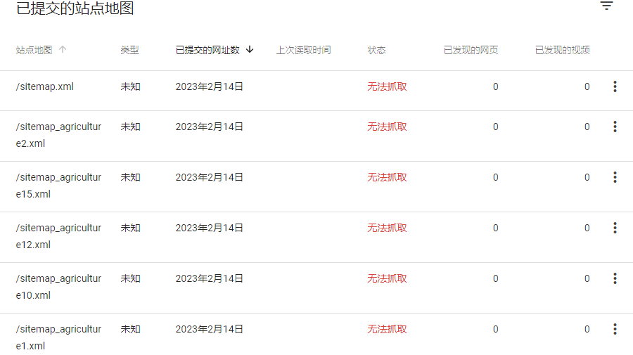 Google Search Console 站点地图sitemap 状态-无法抓取 图片